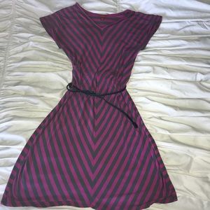 Pink and gray chevron dress